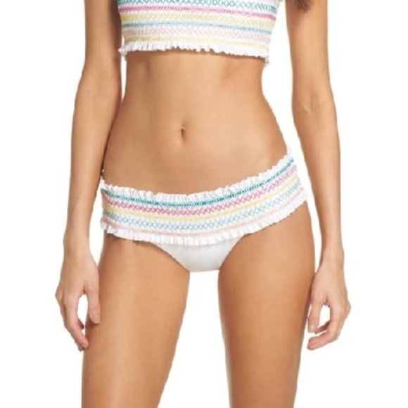 NWOT Isabella Rose Crystal Cove Smocked Bikini Bottoms - Picture 1 of 7